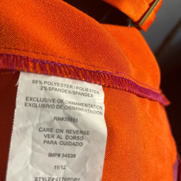 XOXO Coral Orange And Purple Color Block Dress. Size 11/12. - Picture 8 of 8